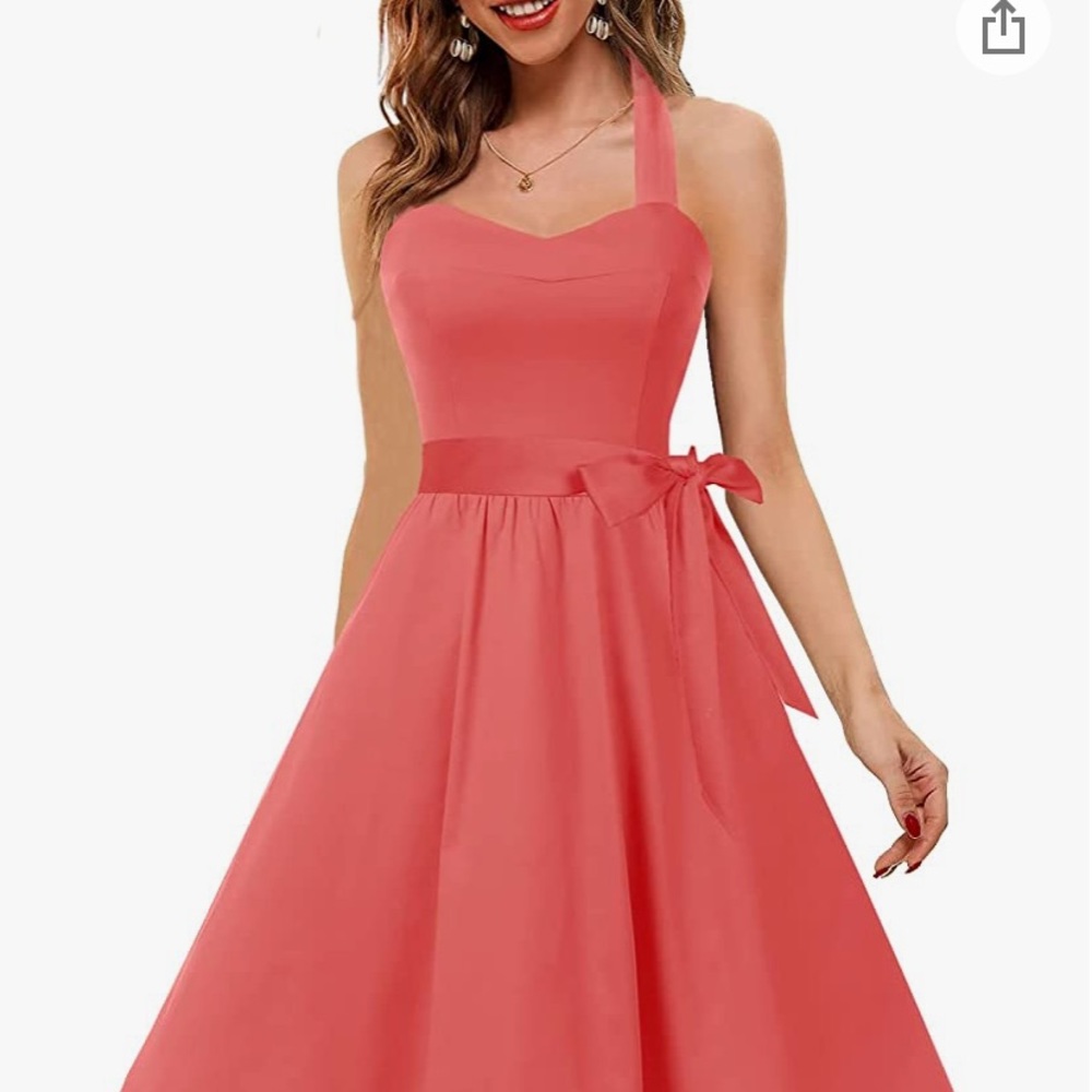 Topdress Women'sVintage 1950s Halter Retro Cocktail Dress